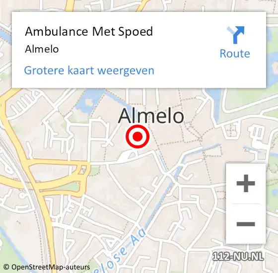 Locatie op kaart van de 112 melding: Ambulance Met Spoed Naar Almelo op 23 januari 2024 20:39