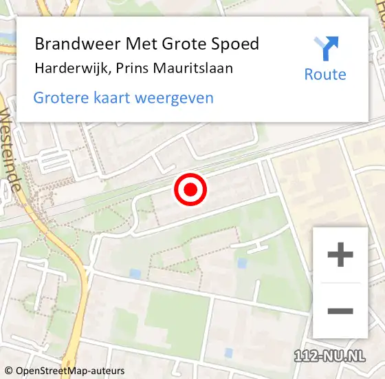 Locatie op kaart van de 112 melding: Brandweer Met Grote Spoed Naar Harderwijk, Prins Mauritslaan op 23 januari 2024 21:00