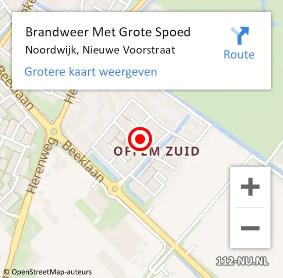 Locatie op kaart van de 112 melding: Brandweer Met Grote Spoed Naar Noordwijk, Nieuwe Voorstraat op 23 januari 2024 21:14