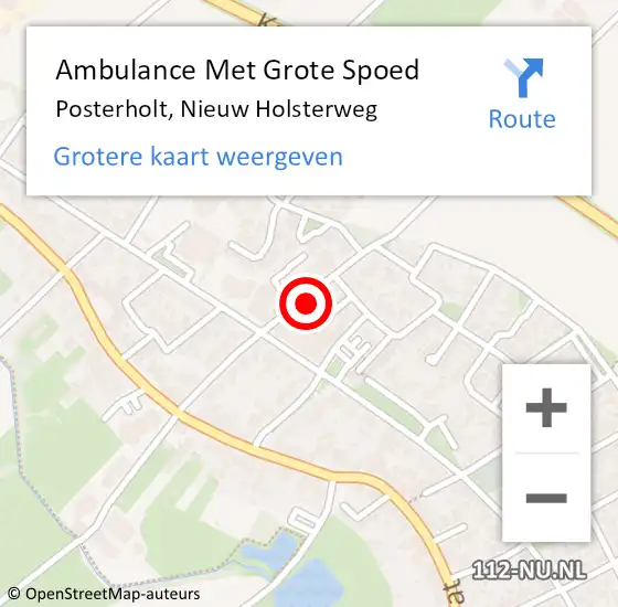Locatie op kaart van de 112 melding: Ambulance Met Grote Spoed Naar Posterholt, Nieuw Holsterweg op 23 januari 2024 21:55