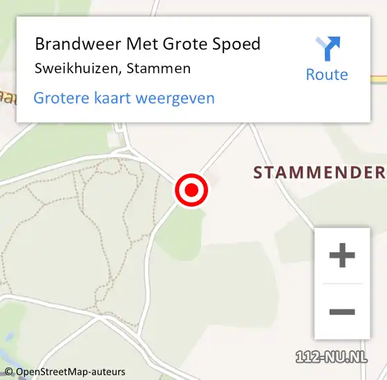 Locatie op kaart van de 112 melding: Brandweer Met Grote Spoed Naar Sweikhuizen, Stammen op 23 januari 2024 22:17