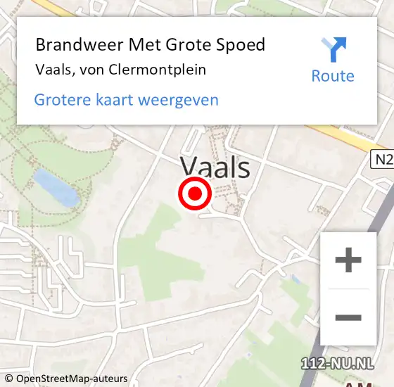 Locatie op kaart van de 112 melding: Brandweer Met Grote Spoed Naar Vaals, von Clermontplein op 24 januari 2024 00:18