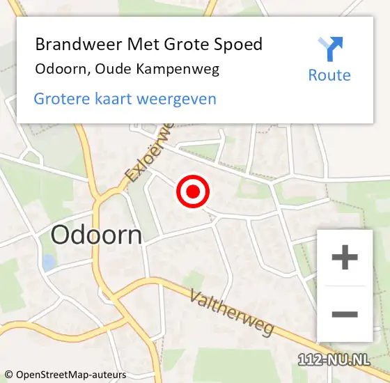 Locatie op kaart van de 112 melding: Brandweer Met Grote Spoed Naar Odoorn, Oude Kampenweg op 24 januari 2024 00:54