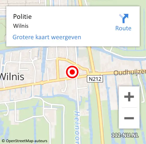 Locatie op kaart van de 112 melding: Politie Wilnis op 23 september 2014 10:21