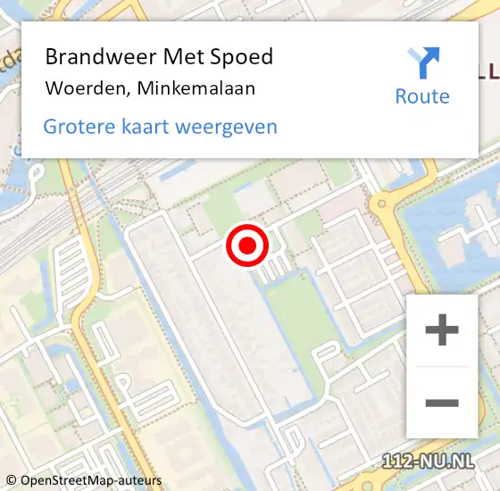 Locatie op kaart van de 112 melding: Brandweer Met Spoed Naar Woerden, Minkemalaan op 24 januari 2024 02:25