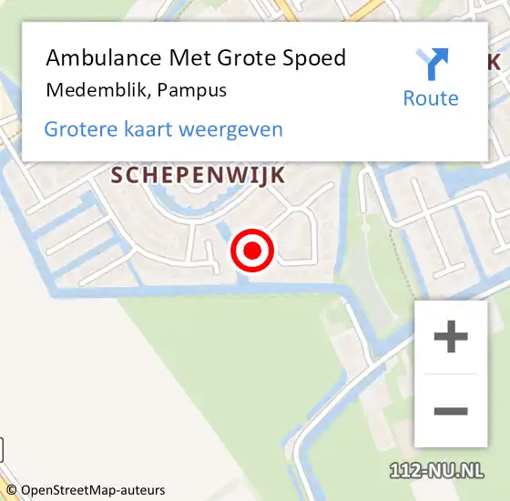 Locatie op kaart van de 112 melding: Ambulance Met Grote Spoed Naar Medemblik, Pampus op 24 januari 2024 04:45