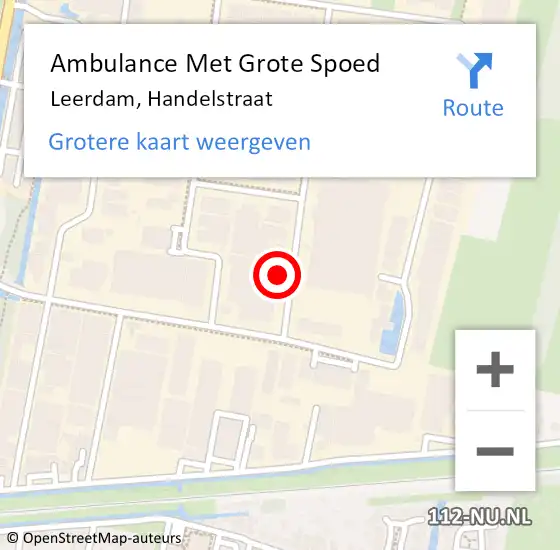 Locatie op kaart van de 112 melding: Ambulance Met Grote Spoed Naar Leerdam, Handelstraat op 24 januari 2024 04:53