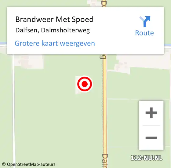Locatie op kaart van de 112 melding: Brandweer Met Spoed Naar Dalfsen, Dalmsholterweg op 24 januari 2024 05:00