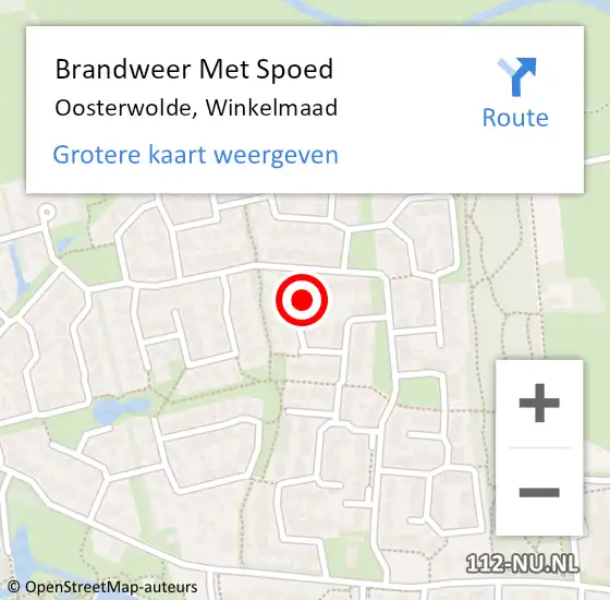 Locatie op kaart van de 112 melding: Brandweer Met Spoed Naar Oosterwolde, Winkelmaad op 24 januari 2024 05:43