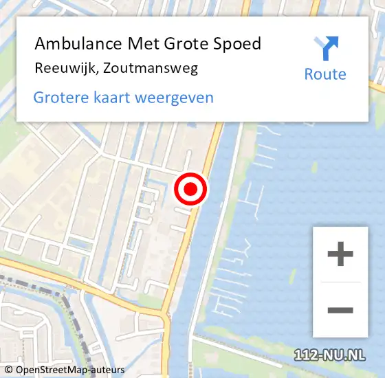 Locatie op kaart van de 112 melding: Ambulance Met Grote Spoed Naar Reeuwijk, Zoutmansweg op 24 januari 2024 06:48