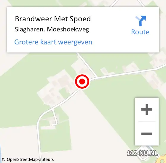 Locatie op kaart van de 112 melding: Brandweer Met Spoed Naar Slagharen, Moeshoekweg op 24 januari 2024 07:05