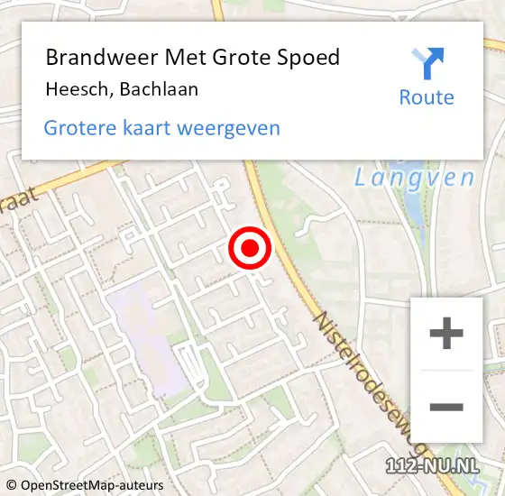 Locatie op kaart van de 112 melding: Brandweer Met Grote Spoed Naar Heesch, Bachlaan op 24 januari 2024 07:37