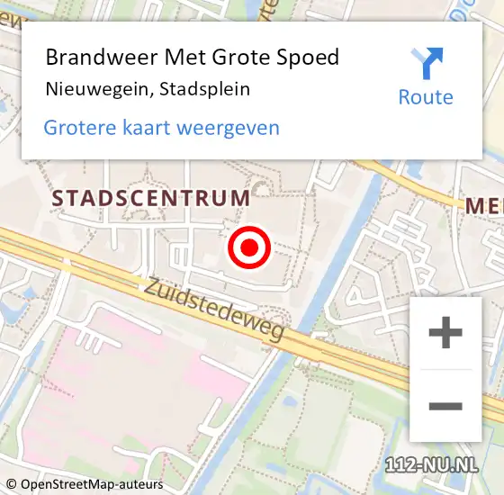 Locatie op kaart van de 112 melding: Brandweer Met Grote Spoed Naar Nieuwegein, Stadsplein op 24 januari 2024 07:43