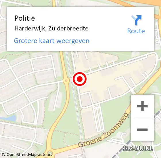 Locatie op kaart van de 112 melding: Politie Harderwijk, Zuiderbreedte op 24 januari 2024 07:50