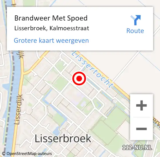 Locatie op kaart van de 112 melding: Brandweer Met Spoed Naar Lisserbroek, Kalmoesstraat op 24 januari 2024 08:32