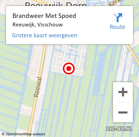 Locatie op kaart van de 112 melding: Brandweer Met Spoed Naar Reeuwijk, Visschouw op 24 januari 2024 08:34