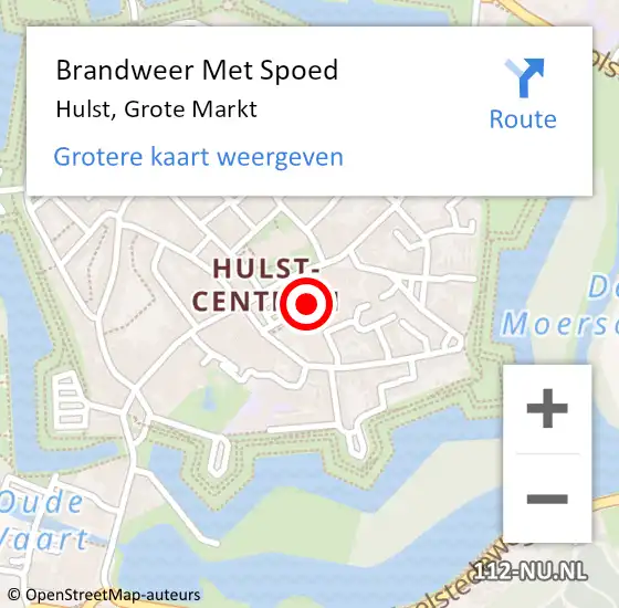Locatie op kaart van de 112 melding: Brandweer Met Spoed Naar Hulst, Grote Markt op 24 januari 2024 08:47