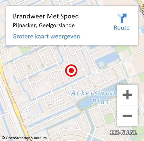 Locatie op kaart van de 112 melding: Brandweer Met Spoed Naar Pijnacker, Geelgorslande op 24 januari 2024 10:04