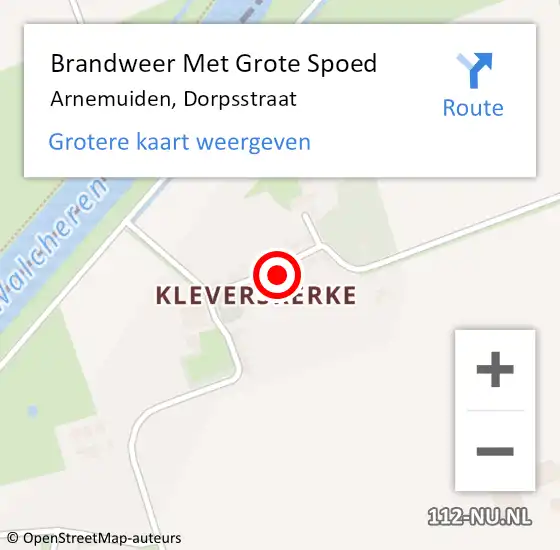 Locatie op kaart van de 112 melding: Brandweer Met Grote Spoed Naar Arnemuiden, Dorpsstraat op 24 januari 2024 10:10