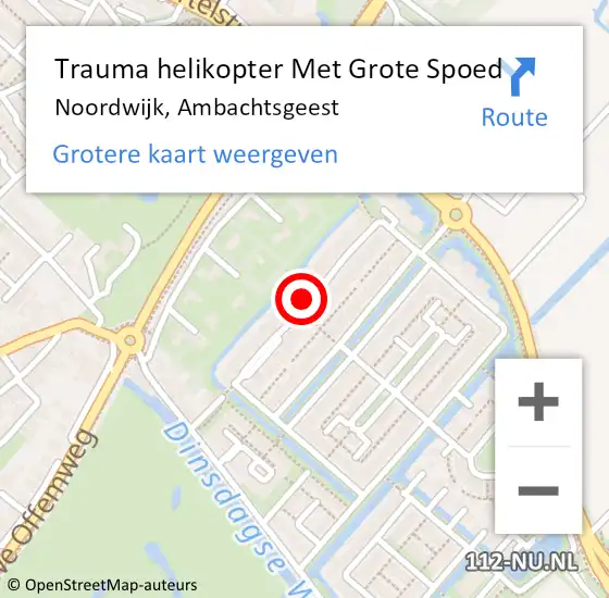 Locatie op kaart van de 112 melding: Trauma helikopter Met Grote Spoed Naar Noordwijk, Ambachtsgeest op 24 januari 2024 10:19