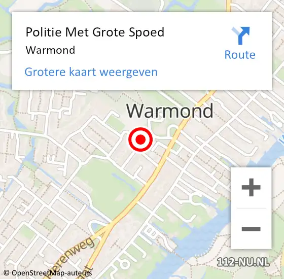 Locatie op kaart van de 112 melding: Politie Met Grote Spoed Naar Warmond op 24 januari 2024 10:32