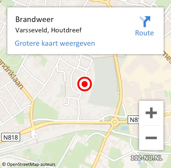 Locatie op kaart van de 112 melding: Brandweer Varsseveld, Houtdreef op 23 september 2014 10:56