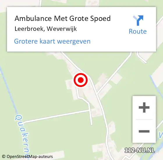 Locatie op kaart van de 112 melding: Ambulance Met Grote Spoed Naar Leerbroek, Weverwijk op 24 januari 2024 10:42