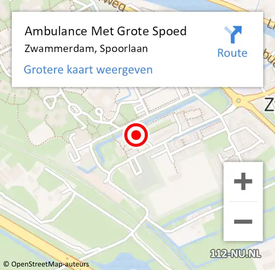 Locatie op kaart van de 112 melding: Ambulance Met Grote Spoed Naar Zwammerdam, Spoorlaan op 24 januari 2024 11:15