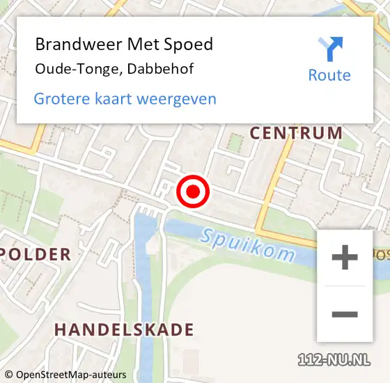 Locatie op kaart van de 112 melding: Brandweer Met Spoed Naar Oude-Tonge, Dabbehof op 24 januari 2024 11:51