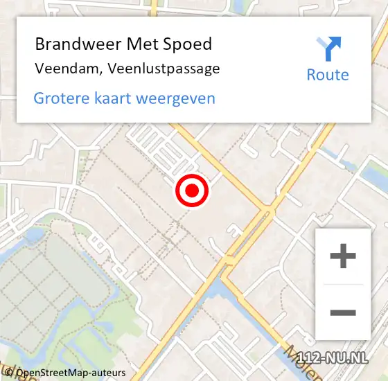 Locatie op kaart van de 112 melding: Brandweer Met Spoed Naar Veendam, Veenlustpassage op 24 januari 2024 11:58