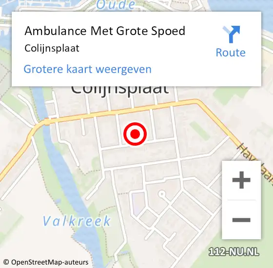 Locatie op kaart van de 112 melding: Ambulance Met Grote Spoed Naar Colijnsplaat op 24 januari 2024 13:00