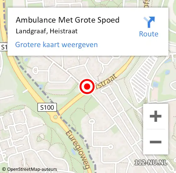 Locatie op kaart van de 112 melding: Ambulance Met Grote Spoed Naar Landgraaf, Heistraat op 23 september 2014 11:11