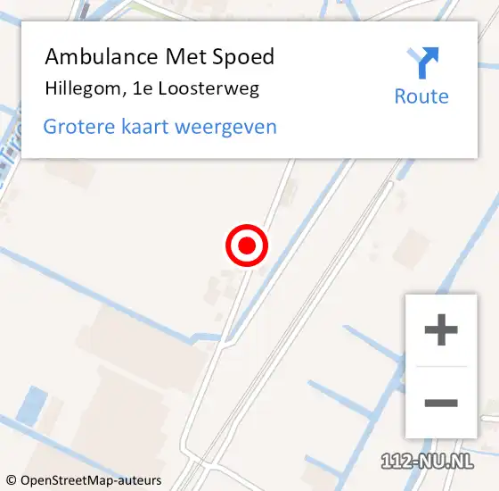Locatie op kaart van de 112 melding: Ambulance Met Spoed Naar Hillegom, 1e Loosterweg op 24 januari 2024 13:21