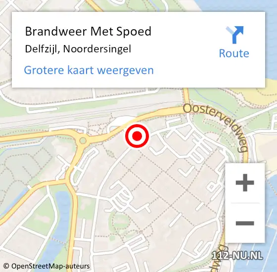 Locatie op kaart van de 112 melding: Brandweer Met Spoed Naar Delfzijl, Noordersingel op 24 januari 2024 13:27