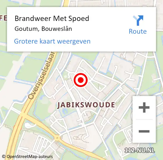 Locatie op kaart van de 112 melding: Brandweer Met Spoed Naar Goutum, Bouweslân op 24 januari 2024 13:28