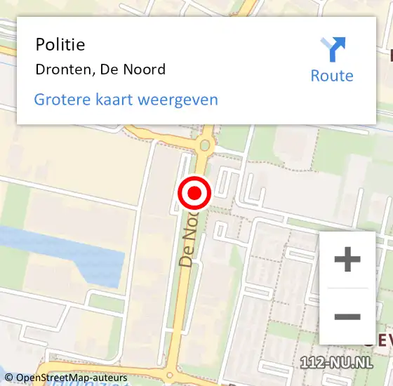 Locatie op kaart van de 112 melding: Politie Dronten, De Noord op 23 september 2014 11:21