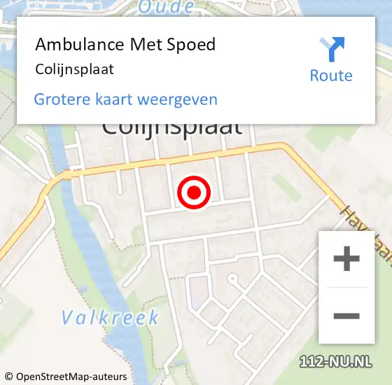 Locatie op kaart van de 112 melding: Ambulance Met Spoed Naar Colijnsplaat op 24 januari 2024 14:17