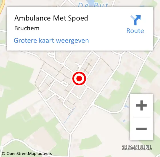 Locatie op kaart van de 112 melding: Ambulance Met Spoed Naar Bruchem op 24 januari 2024 14:50