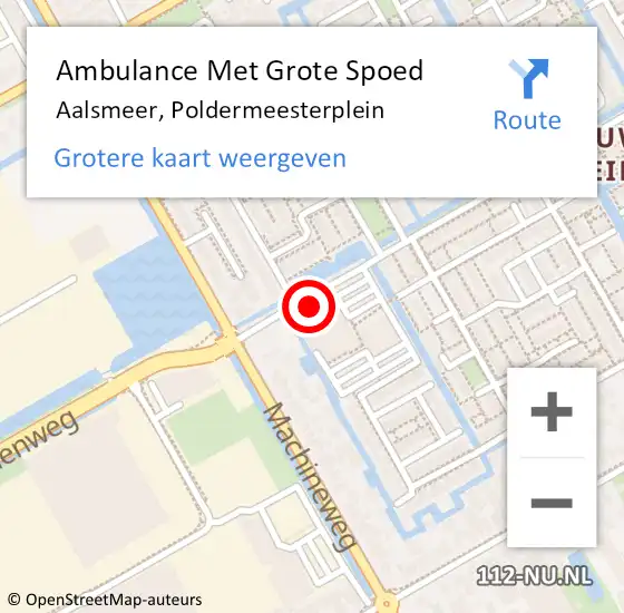 Locatie op kaart van de 112 melding: Ambulance Met Grote Spoed Naar Aalsmeer, Poldermeesterplein op 24 januari 2024 15:30
