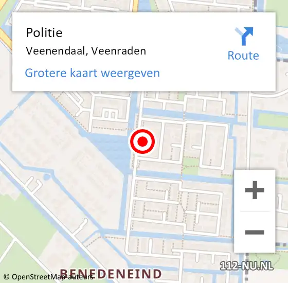 Locatie op kaart van de 112 melding: Politie Veenendaal, Veenraden op 24 januari 2024 15:55