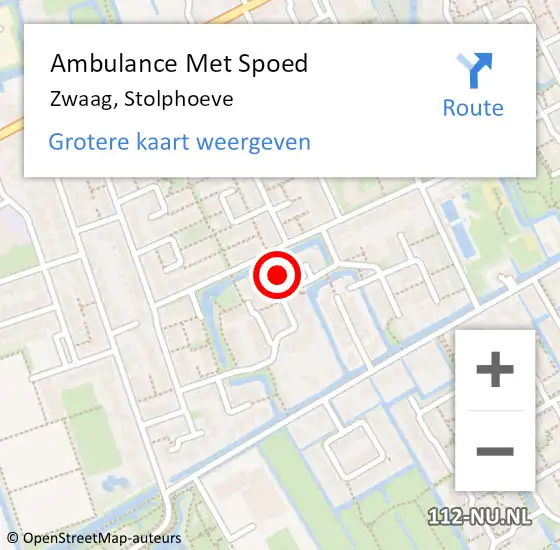 Locatie op kaart van de 112 melding: Ambulance Met Spoed Naar Zwaag, Stolphoeve op 24 januari 2024 16:11