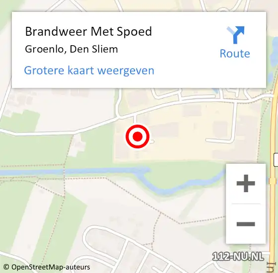 Locatie op kaart van de 112 melding: Brandweer Met Spoed Naar Groenlo, Den Sliem op 24 januari 2024 16:37