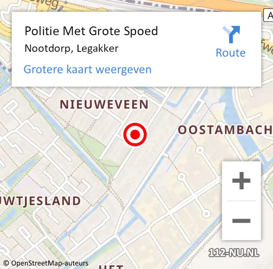 Locatie op kaart van de 112 melding: Politie Met Grote Spoed Naar Nootdorp, Legakker op 24 januari 2024 16:56