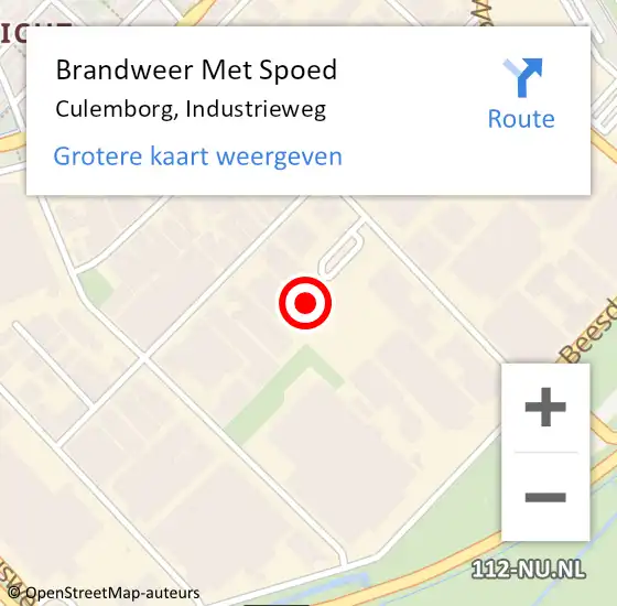 Locatie op kaart van de 112 melding: Brandweer Met Spoed Naar Culemborg, Industrieweg op 24 januari 2024 16:56