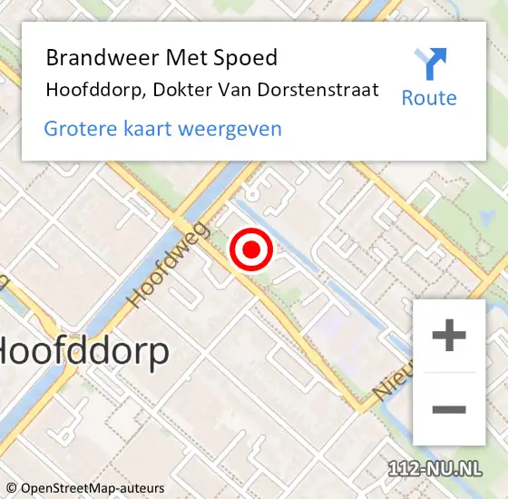 Locatie op kaart van de 112 melding: Brandweer Met Spoed Naar Hoofddorp, Dokter Van Dorstenstraat op 24 januari 2024 17:18