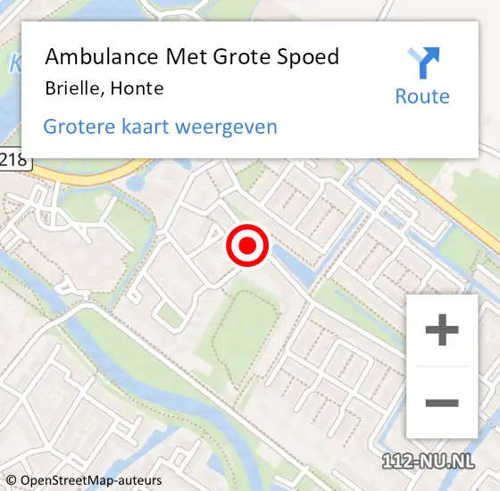 Locatie op kaart van de 112 melding: Ambulance Met Grote Spoed Naar Brielle, Honte op 24 januari 2024 18:41