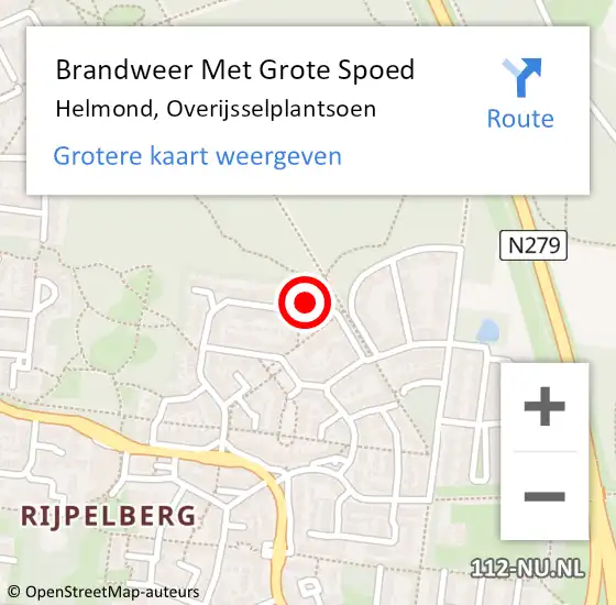 Locatie op kaart van de 112 melding: Brandweer Met Grote Spoed Naar Helmond, Overijsselplantsoen op 24 januari 2024 19:16