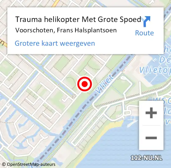 Locatie op kaart van de 112 melding: Trauma helikopter Met Grote Spoed Naar Voorschoten, Frans Halsplantsoen op 24 januari 2024 19:24