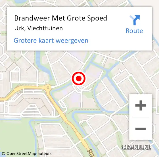 Locatie op kaart van de 112 melding: Brandweer Met Grote Spoed Naar Urk, Vlechttuinen op 24 januari 2024 19:34