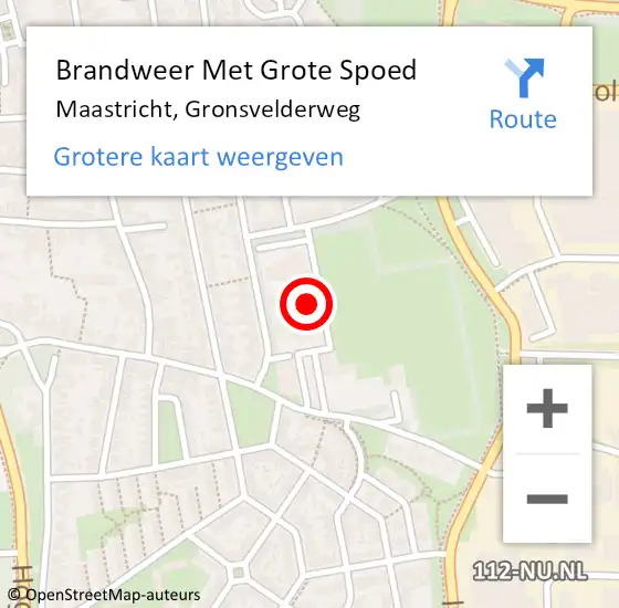 Locatie op kaart van de 112 melding: Brandweer Met Grote Spoed Naar Maastricht, Gronsvelderweg op 24 januari 2024 20:38